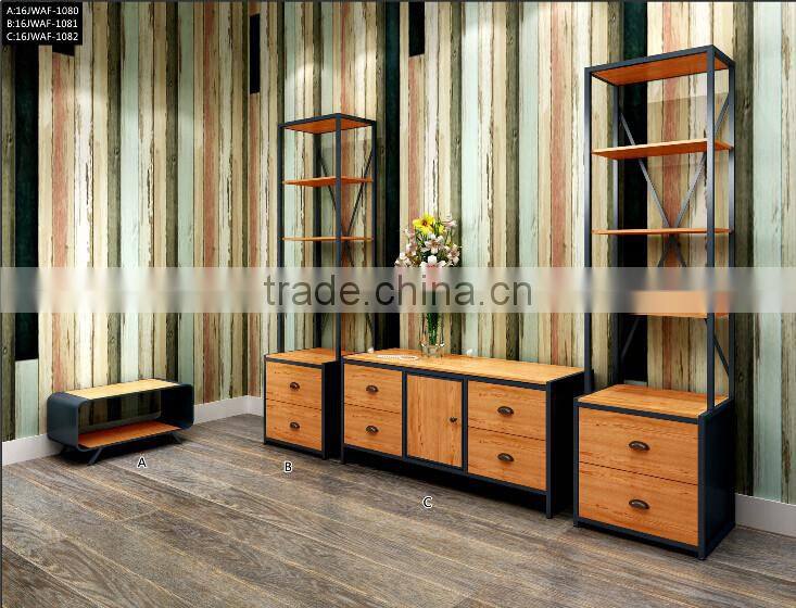 Vintage wood 2 Drawer Cabinet