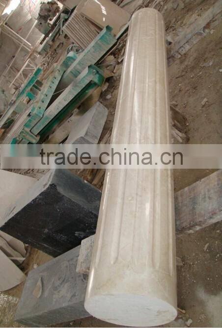 Antique beige marble stone column