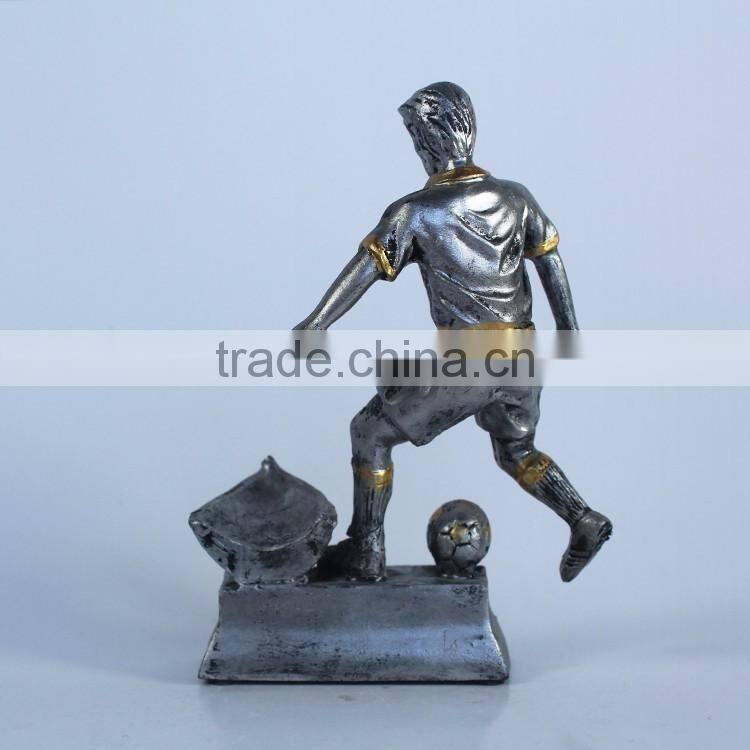 Decorate trophy resin football player figurine