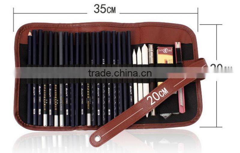 Factory Wholesale Roll Up 48 Slots Pencil Pouch Canvas Pencil Case