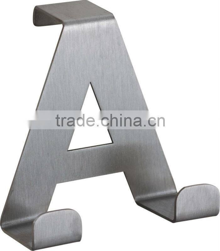 D E R A Letter Shape Small Stainless Steel Over Door Hook