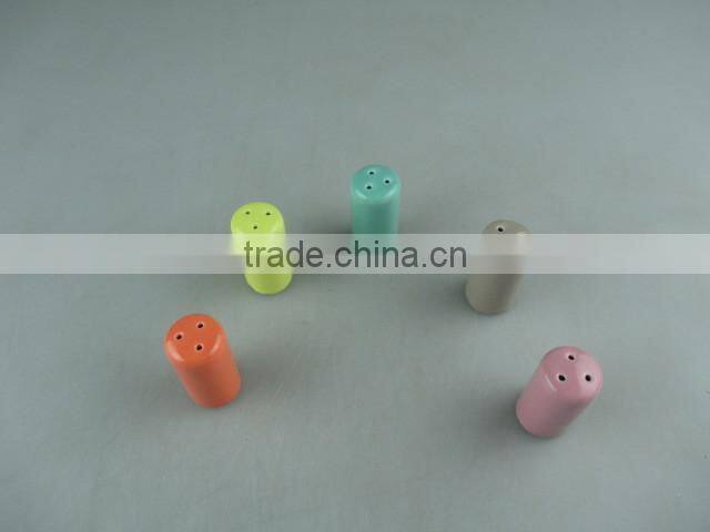 stocked colorful ceramics salt&pepper shakers