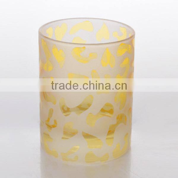 colored sand blasting decorated wholesale glass tumblers