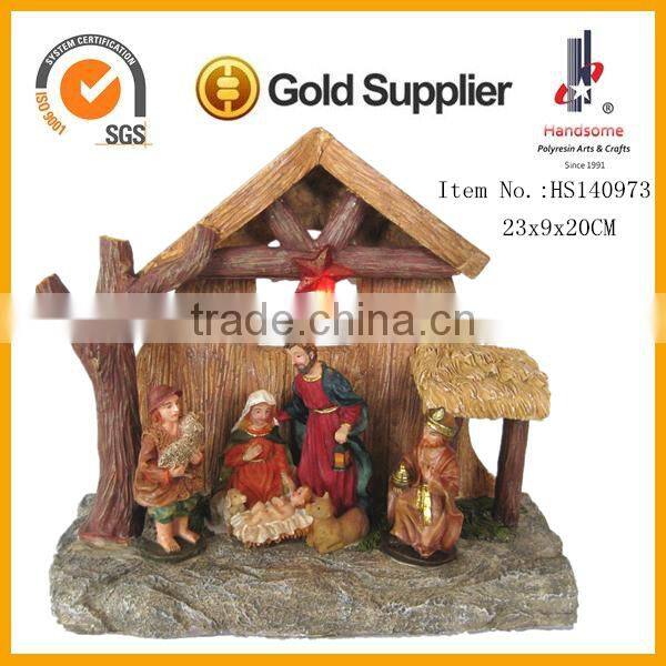 Religious Items Nativity Scene Christmas Village Houses Resin