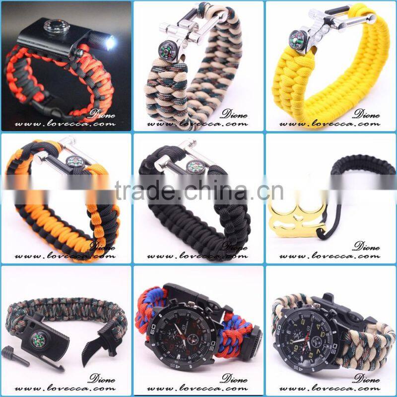 Emergency Paracord Outdoor Watch Bracelet with Fishing Kit Paracord Survival Watch
