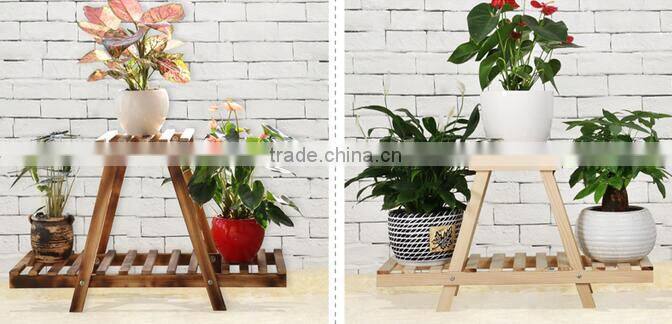 High quanlity solid wood flower shelf