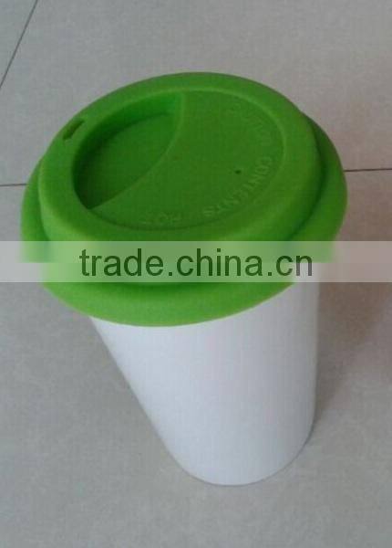 Wholesale V shaped blue color ceramic mug cup
