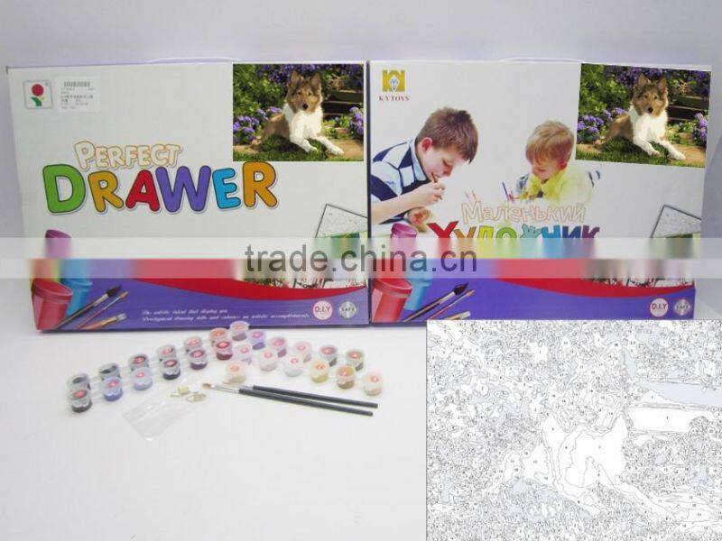 3D Colour ration Diy oil painting by numbers Fantastic educational digital painting toy for kids