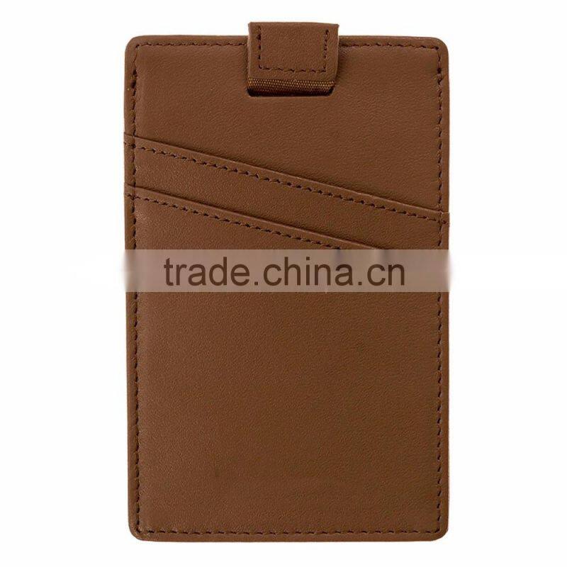 RFID Blocking Genuine Slim Leather Wallet Credit Card Case Sleeve Card Holder With Painted Edges