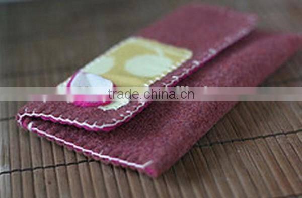 New products unique custom handmade polyester mobile sleeve dollars wallet wool fabric phone case factory wholesale price