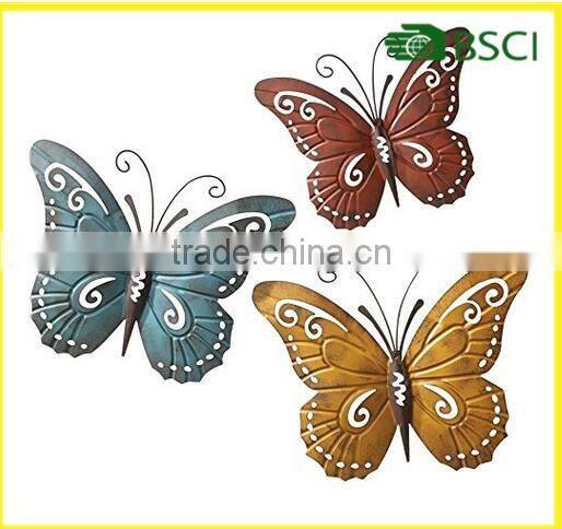 Outdoor Decorative Metal Wall Art Nature Inspired Metal Butterfly Wall Art 3 Colors