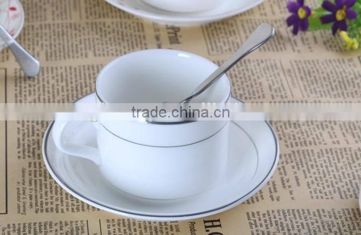 High Quality White Porcelain Coffee Cup With Saucer