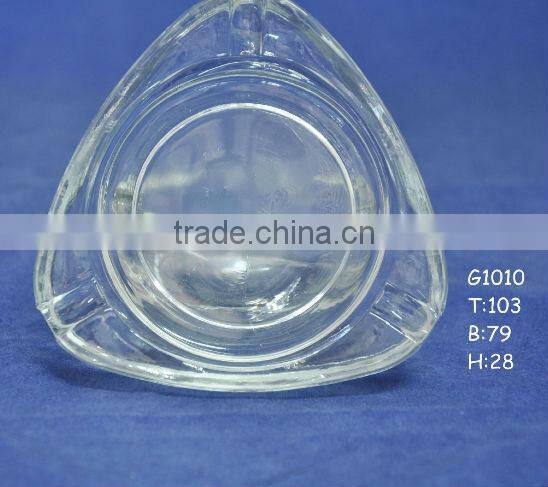 Handblown crystal hand cut glass ashtray