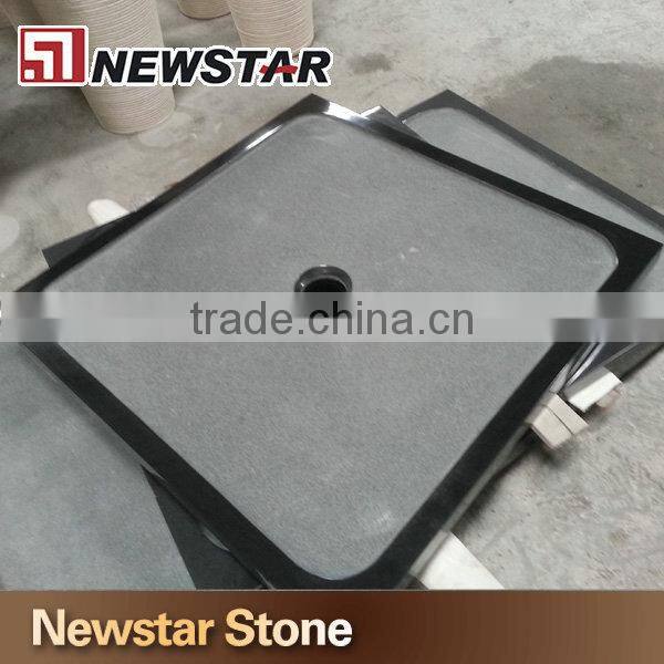 High quality black stone shower base,non slip stone shower tray
