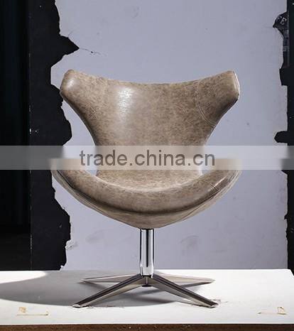 YYF2 lofty high quality Italian vintage leather antique adjustable dining swan chair