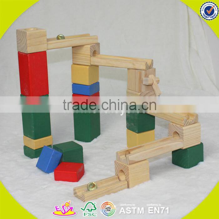 Wholesale creative wooden building blocks track toy brain training wooden blocks track toy W13A019