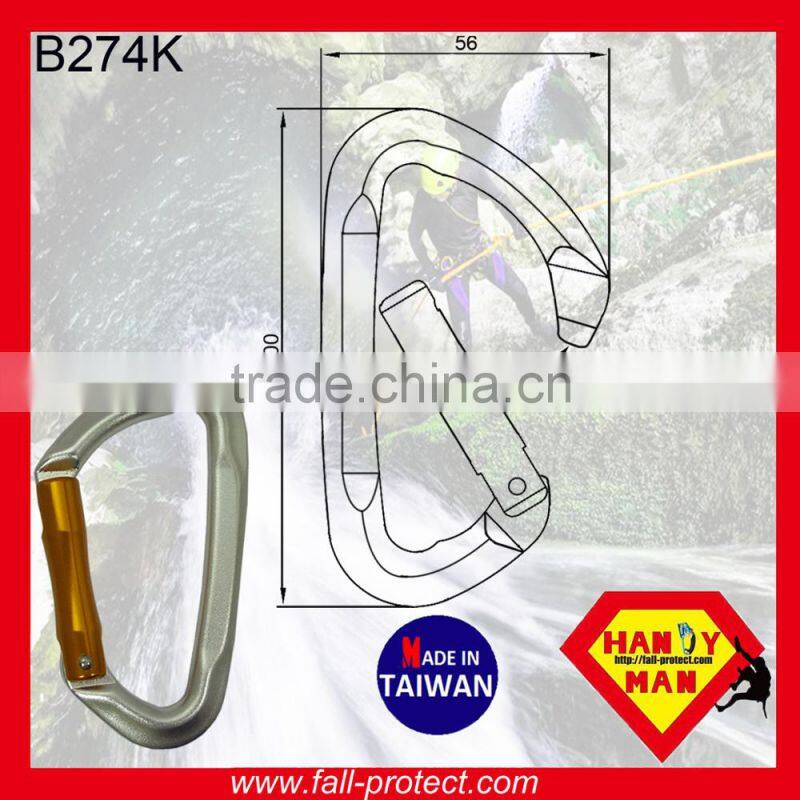 23KN High-Quailty D Type Mountain Climbing Carabiner Made in Taiwan