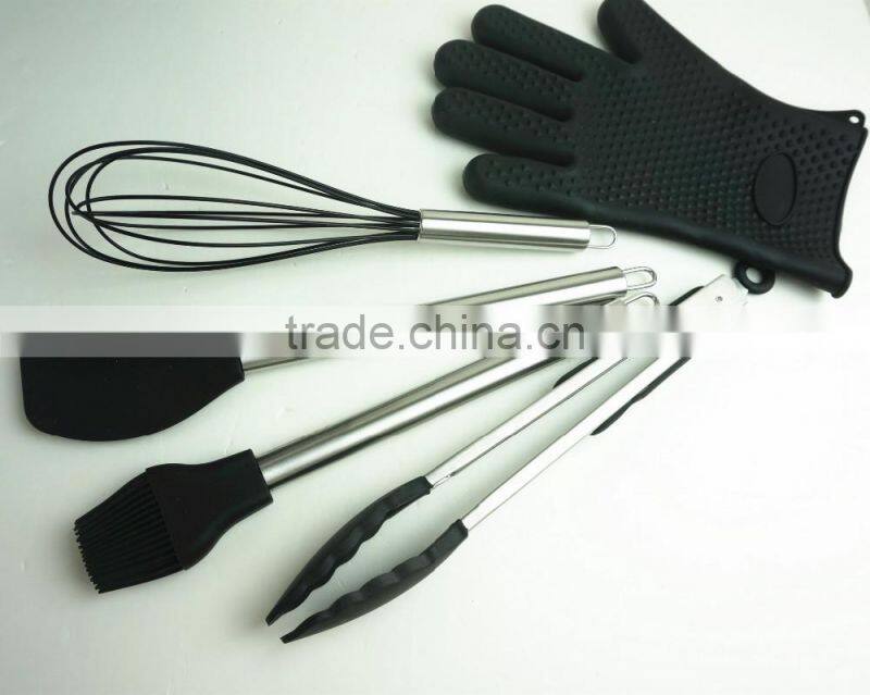 33052 10-pcs silicone kitchen utensil with stainless steel handle