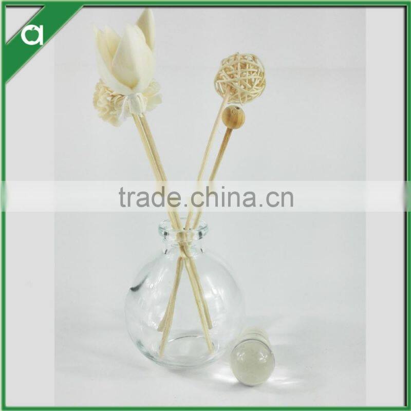 round ball glass bottle for 150ml reed diffuser with glass stopper H8.8CM,D7.6CM