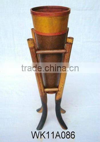 Bamboo flower pot, wooden flower pot.