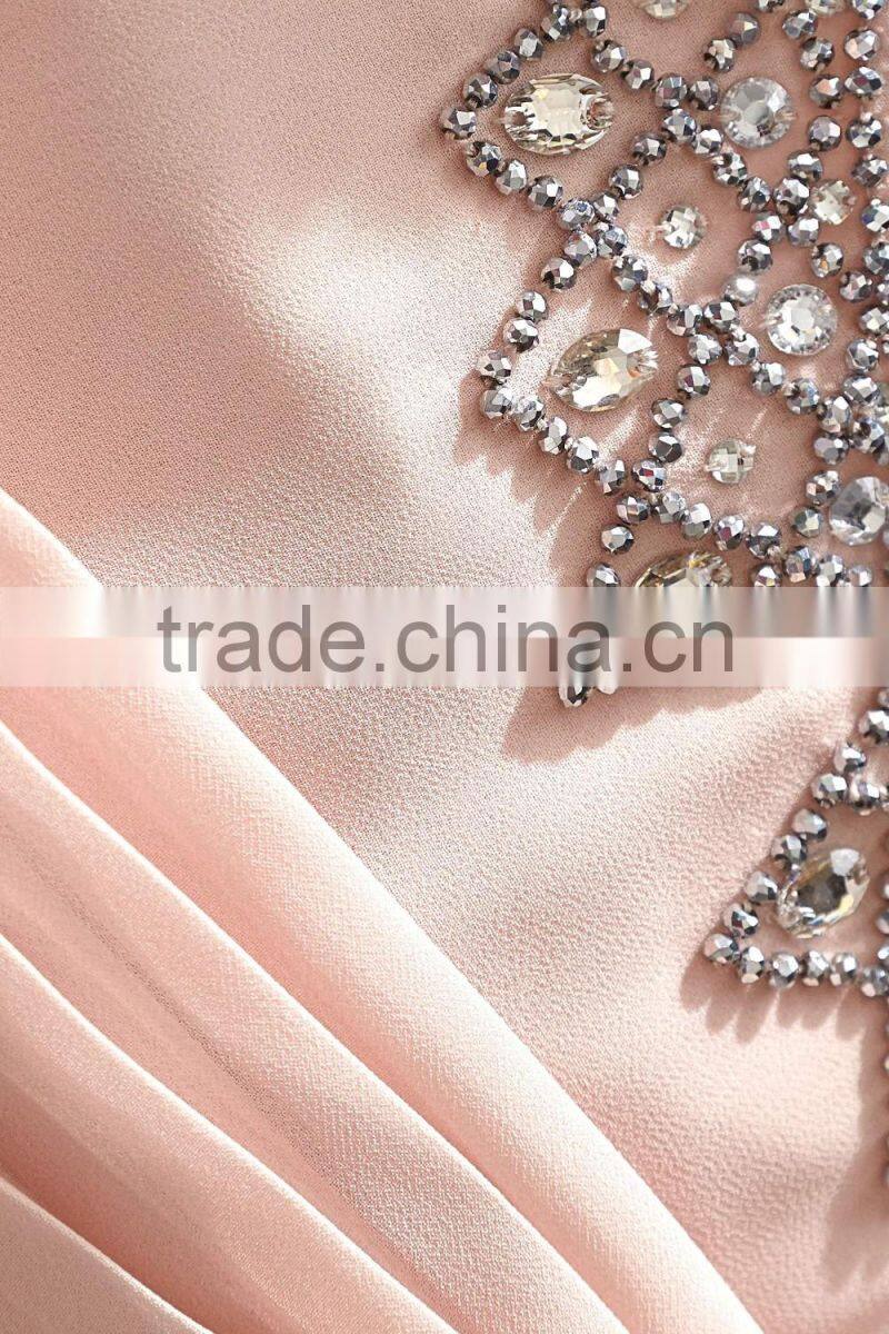 Pink Little Girls Beaded Pleated Back Party Dress HSD8134