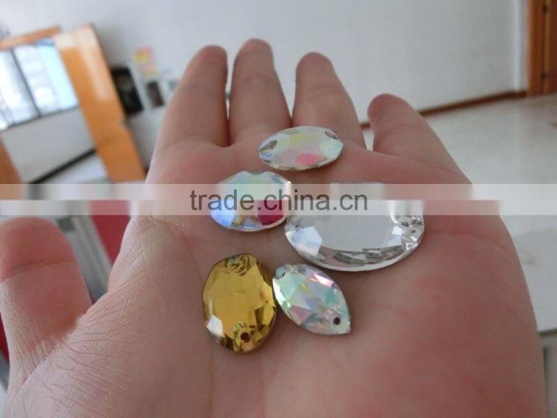 Wholesale Sew On Stones 8x10mm Oval Shape Crystal Stones For Dressing