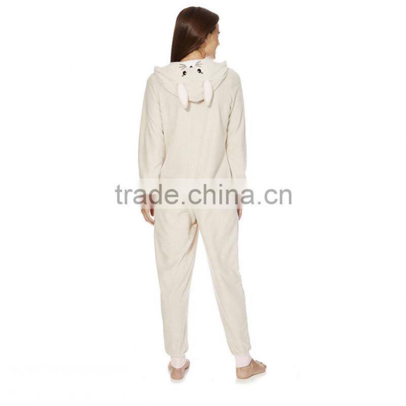 Fashion lovely women cotton flannel animal pajamas plain adult onesie