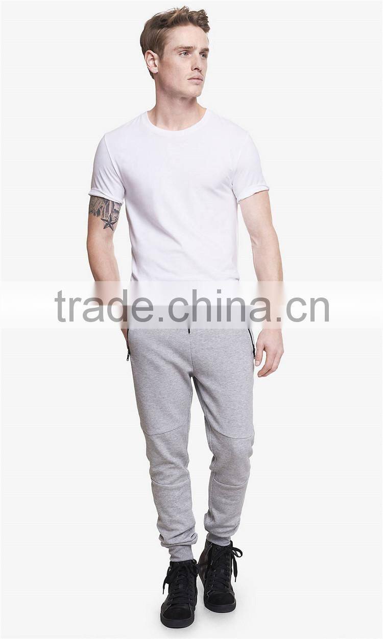 Men gray double knit jogger pants cheap wholesale jogger pants