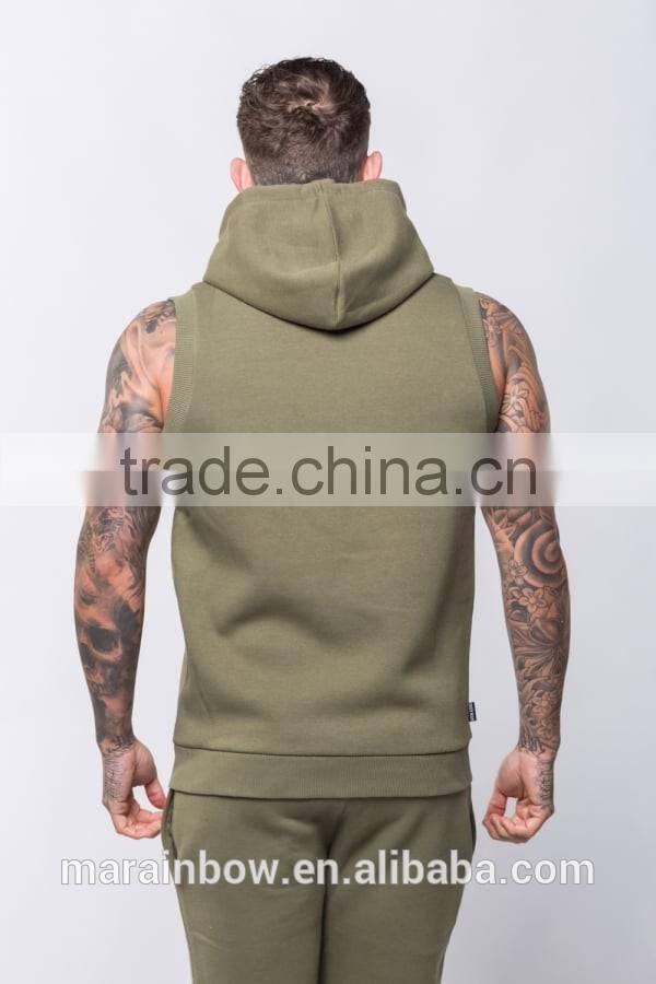 tech fleece custom sleeveless hoodie for men hot sale plain tracksuit top full face zip hoodie oem gym hoodie wholesale