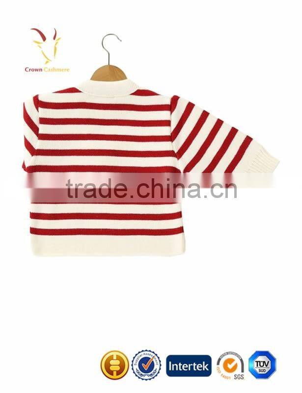 2016 New Fashion Crew Neck Knit Baby Sweater Baby Cashmere Sweater with Striped