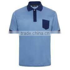 promotional high quality 100% cotton blank short sleeve pure color polo shirts with pockets