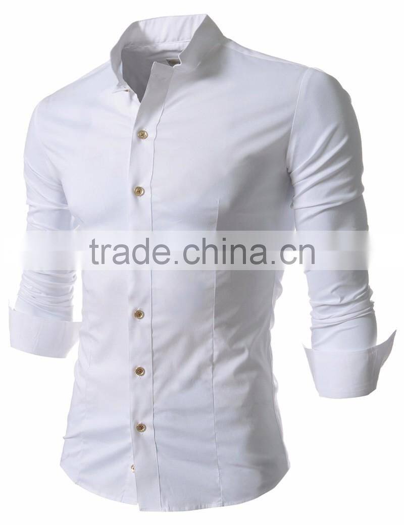 factory supply cheap long sleeve men white business dress shirt
