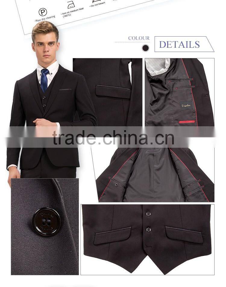 Daynoliao 3 piece Men suits designer slim fit made to measure black navy formal business suits for men