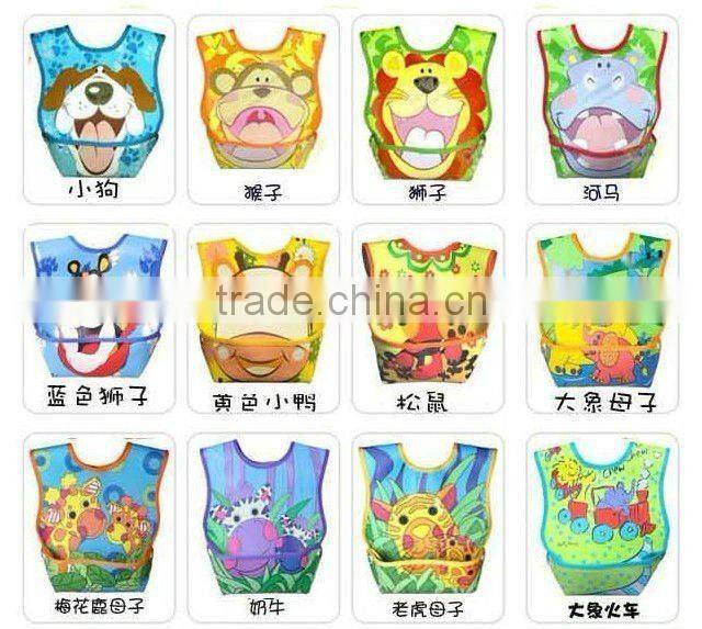 2014 Hot Sale PVC Plastic Waterproof Custom Baby Bibs