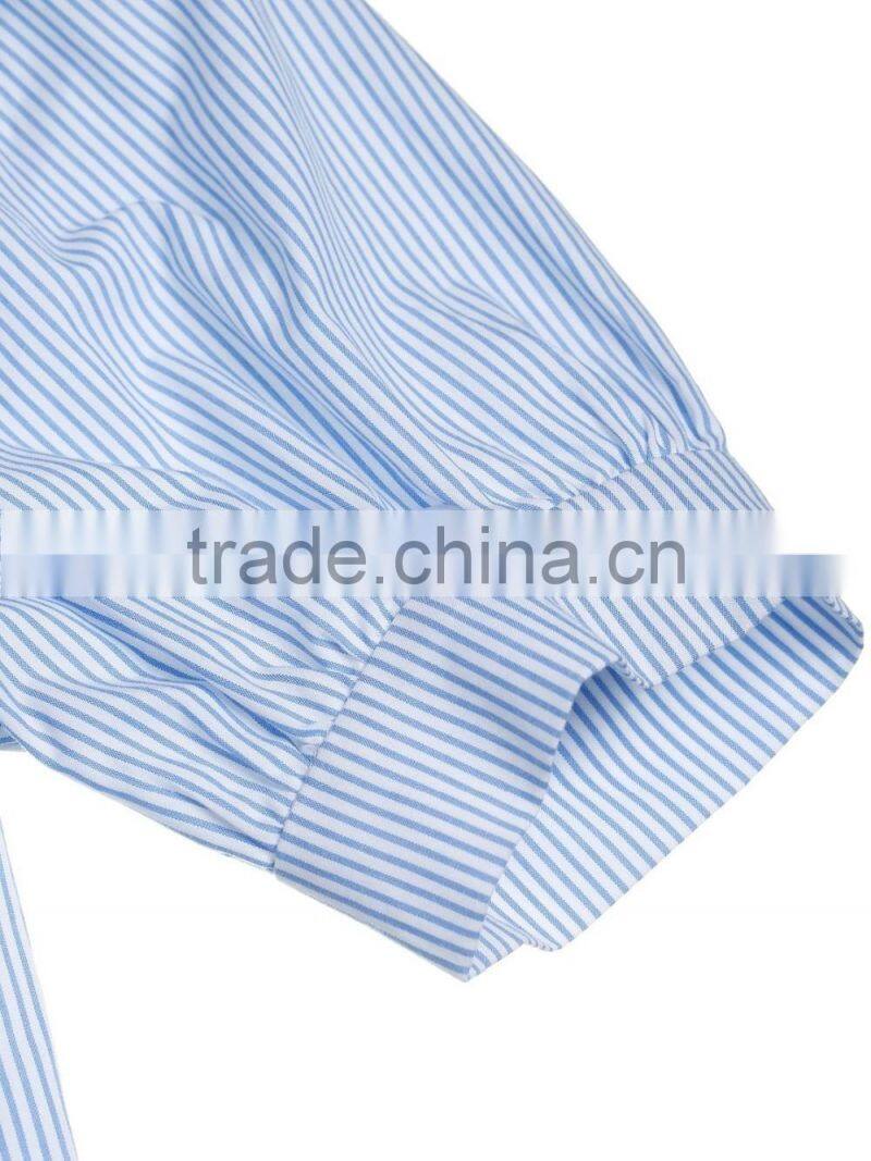 Ladies 100% cotton stripe woven combined new jeans dress/dress sets