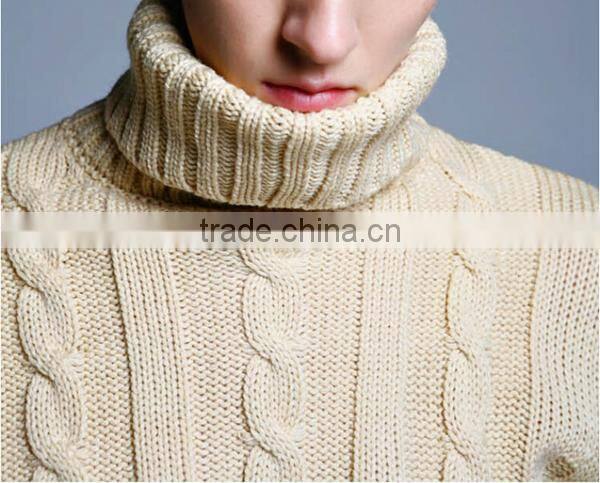 Men's fashion cable pullover turtle model sweater