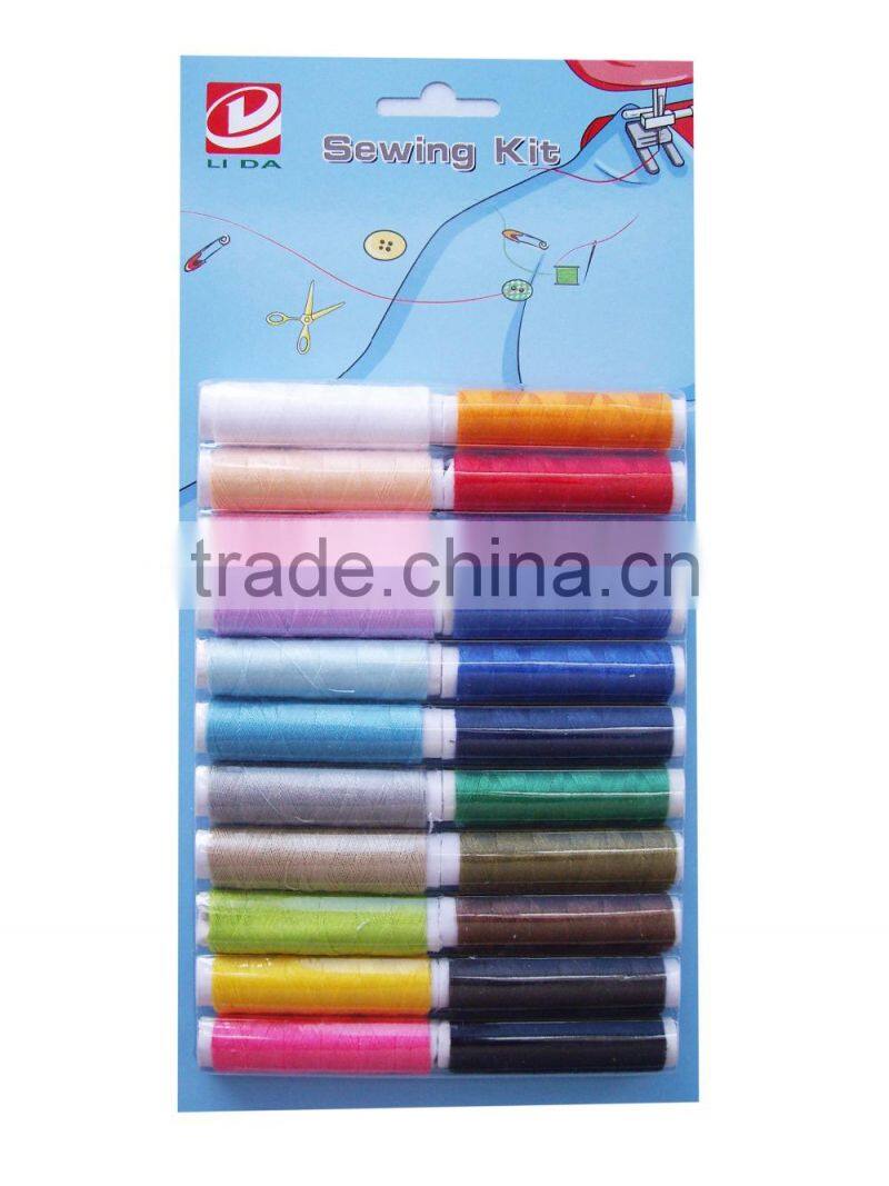 assorted color of 20/2 100%polyester sewing thread with competitive price and custom packages
