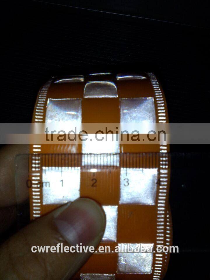 Colorful customized checkered reflective pvc tape for cloth