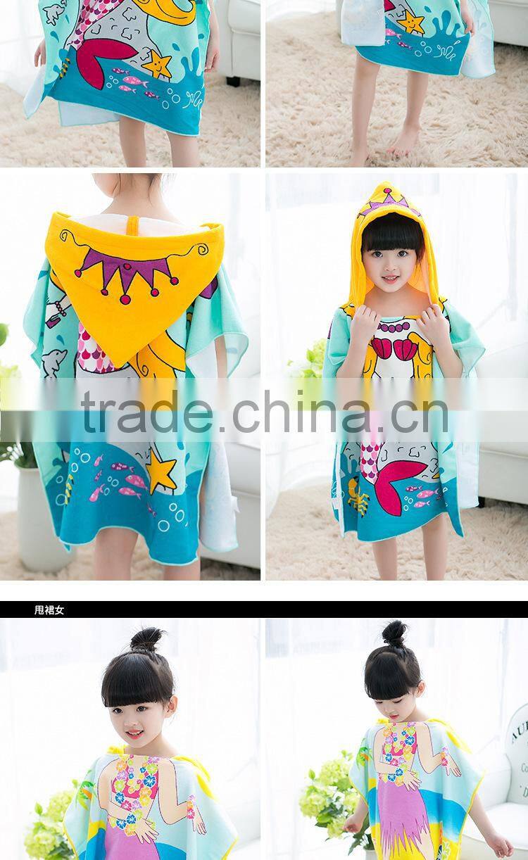 100% polyester sublimation print kids microfiber hooded towels
