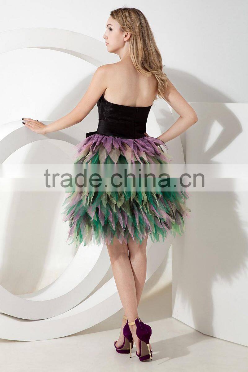 2017 wholesale simple style imitation silk mini-length prom dressesED137