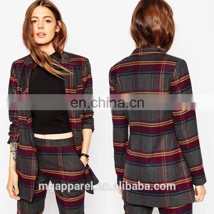 2016 New Design Skinny Relaxed Fit Woven Women Jacket Blazer