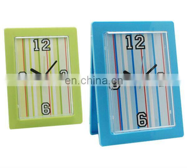 (HC2607) clip plastic unique desk clock with photo frame carbon bicycle frame china