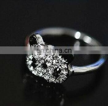 godbead Brand Unique Bear Ring Full Crystal Bear Silver Color Finger Rings for Women Statement Party Design