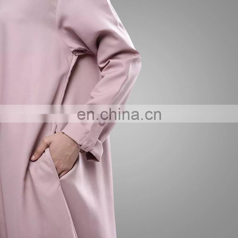 Muslim jubah new style long sleeves abaya in dubai half buttons maxi islamic dresses