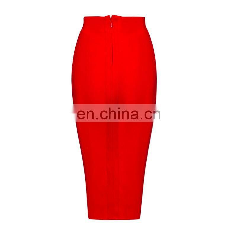 AMIGO 2017 new design red midi slit bodycon bandage dress tight pencil skirt for working women wholesale