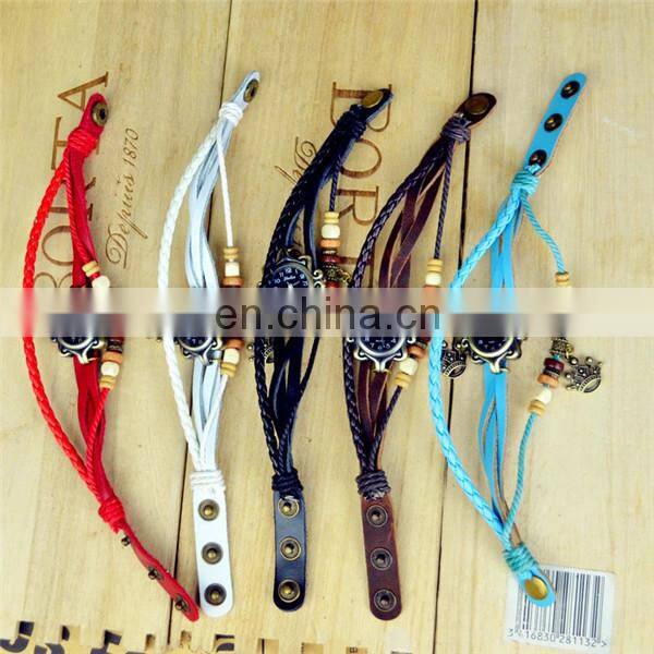 2014 Hottest Sales Leather Retro Wrap wrist Bracelets Lady Watch