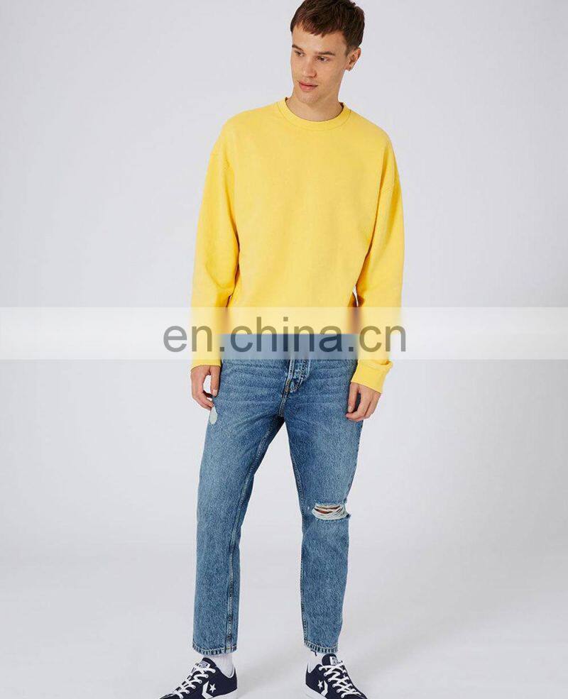 Soft Fleece Mens Zipper Pocket Crewneck Sweatshirt Without Hood