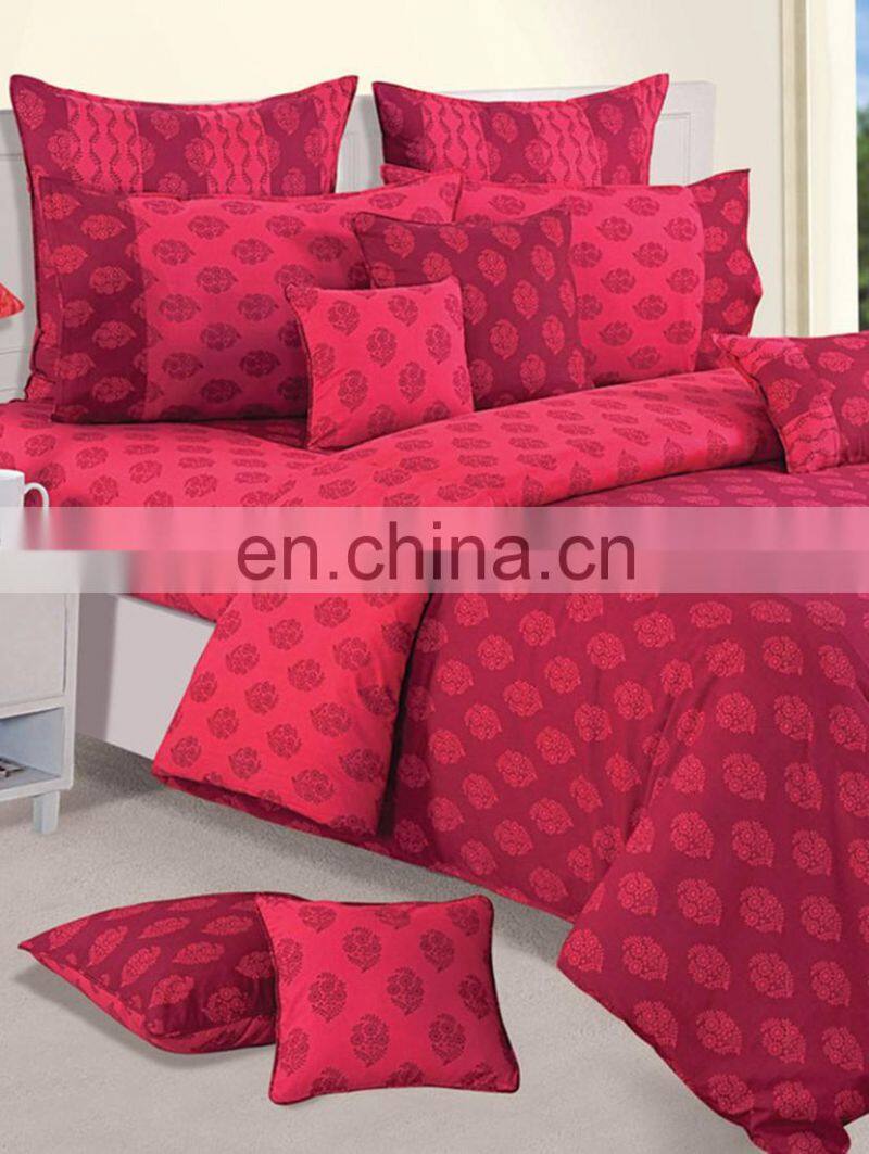 Pink And Magenta Mix N' Match Ethnic Cotton Bed Sheet With Pillow Covers