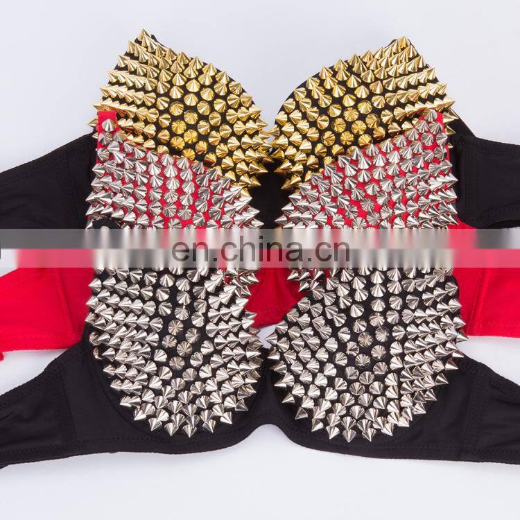 YD-008 Indian performance Belly dance bra with rivet decoration