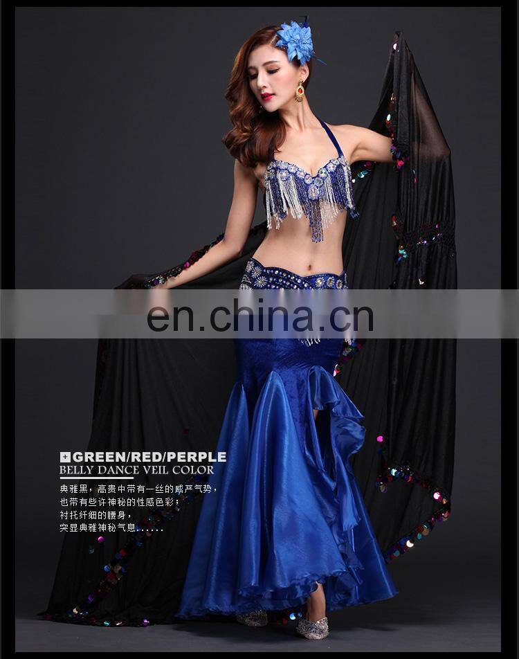 Egyptian sequins belly dance veils with size 2.14*1.5m